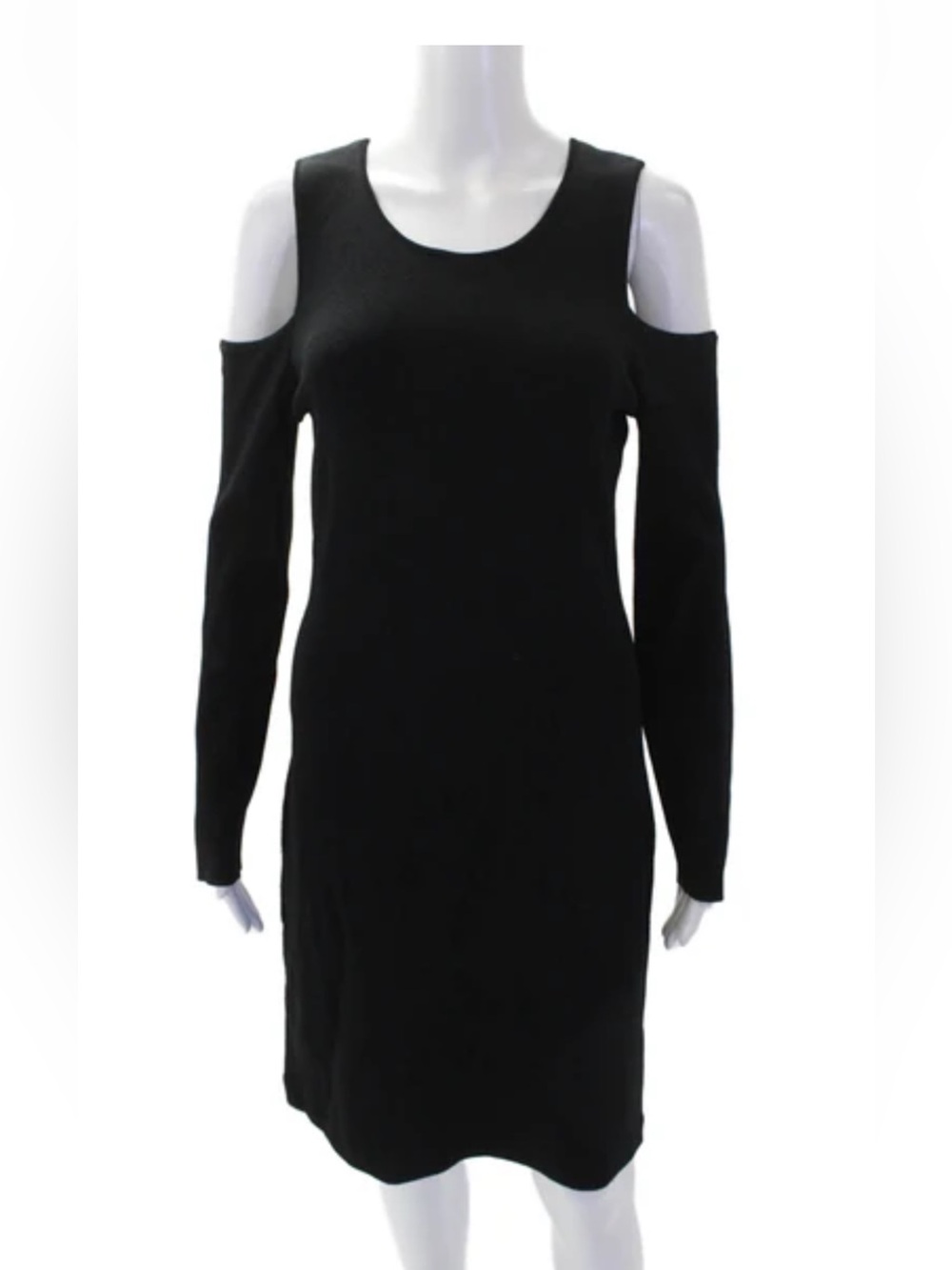 Eliza J Black Cold-Shoulder Long Sleeve Dress Small